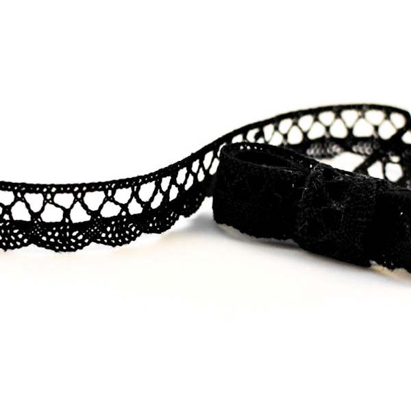 75428_06100-1 Мереживо 75428 100, чорне - Зображення 1