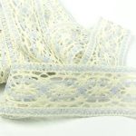 Мереживо 75038 205, екрю / блакитне