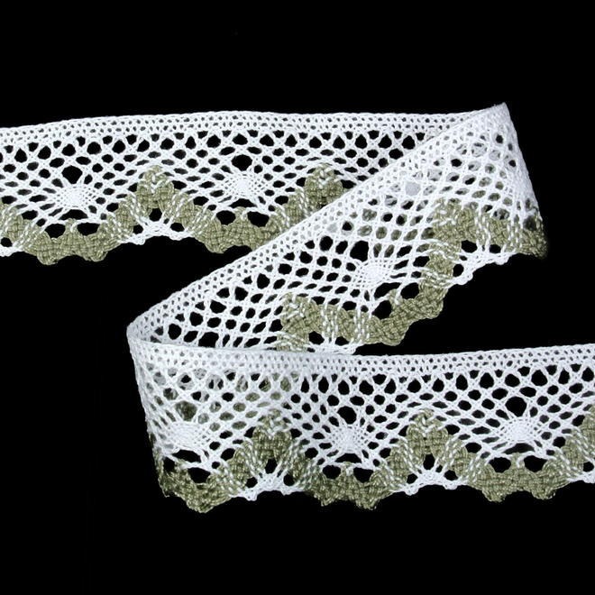 75261_06127-1 Мереживо 75261 127, білий + сірий - Зображення 1