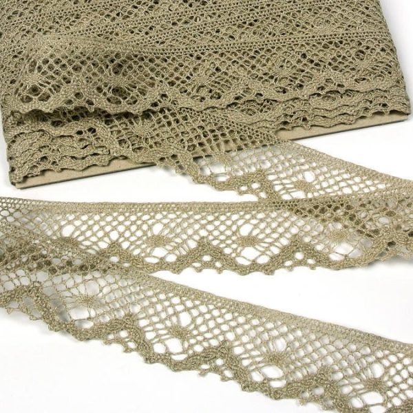 лляне мереживо 75261 21396 льон сірий натуральний