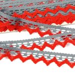 Мереживо 82352 485, сіре/червоне - Зображення 2