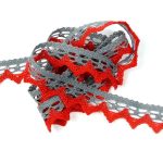 Мереживо 82352 485, сіре/червоне