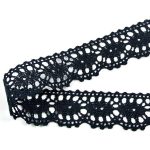 Мереживо 75394 100, чорне, 25 мм