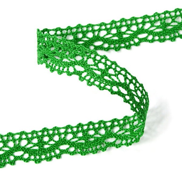 Мереживо 75395 183, зелений, трав'яний, 16 мм