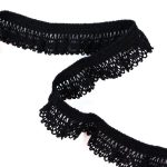 Мереживо 75411 100, чорне, 18 мм на резинці