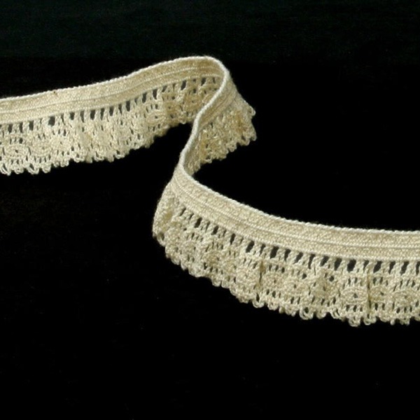 Мереживо 75411 200, суровий, нефарбоване, 18 мм на резинці