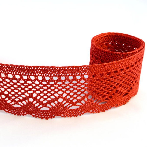 Мереживо 75414 083, червоний, 55 мм