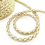 Шнур кручений металізований, золото + білий - Зображення 2