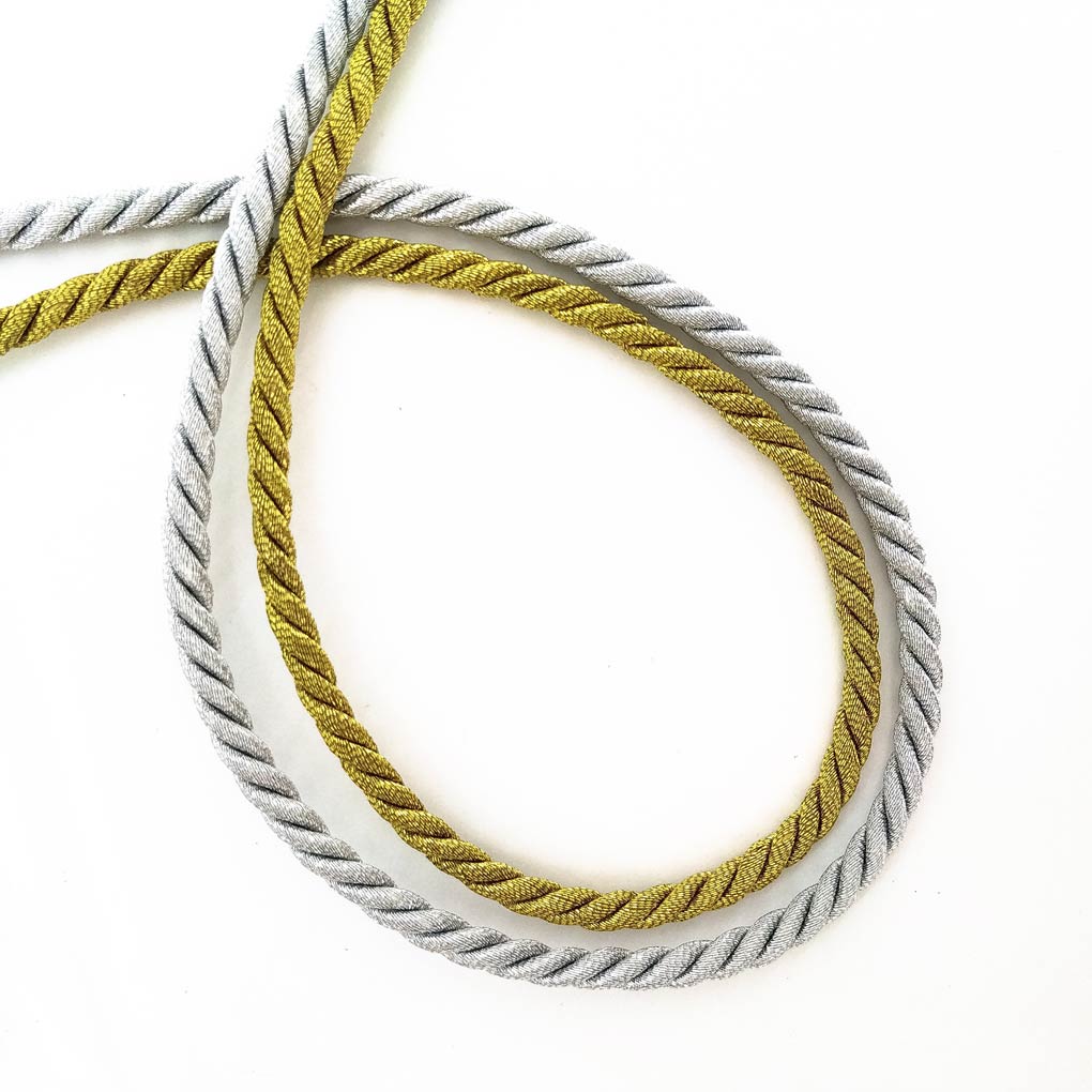 881512542-6 Шнур кручений металізований 4,2 мм, золото/срібло - Зображення 1