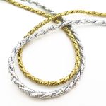 Шнур кручений металізований 3 мм, золото/срібло, Pega