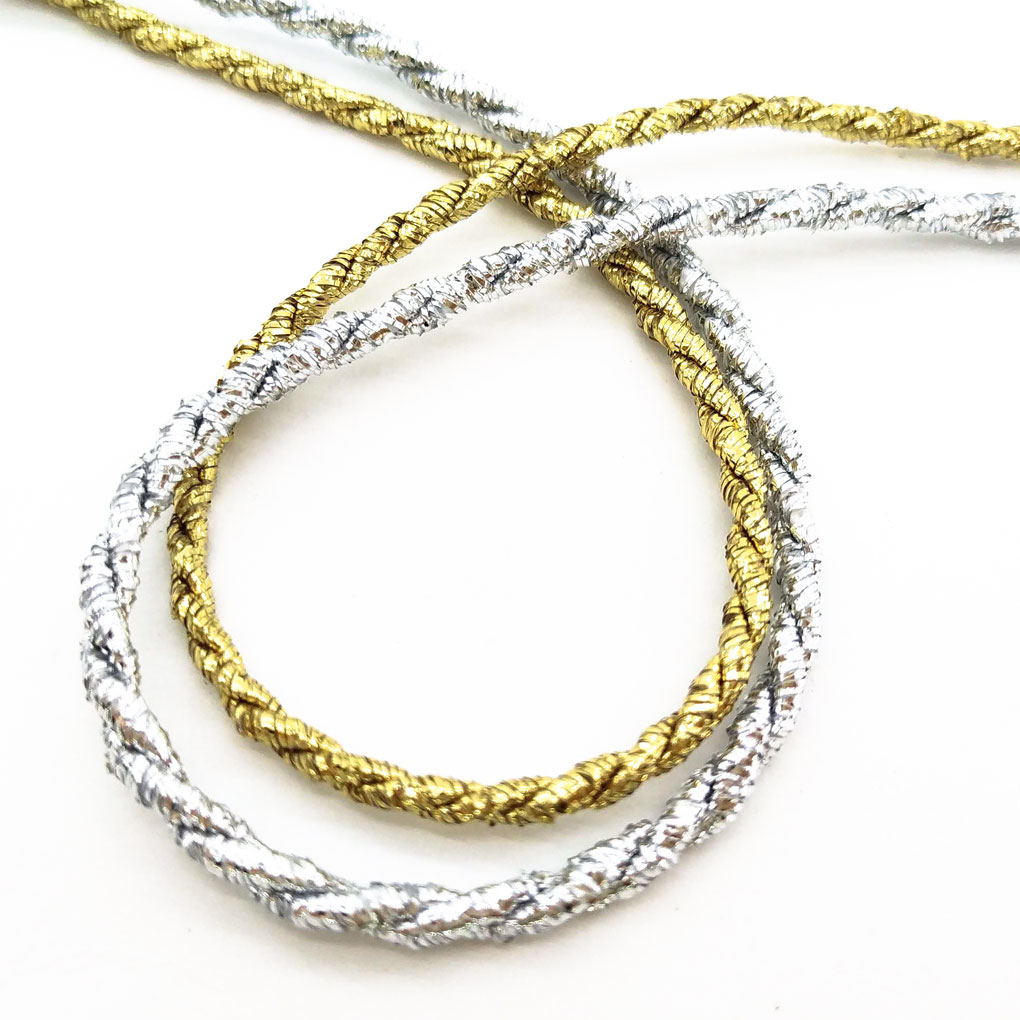 881517230-4 Шнур кручений металізований 3 мм, золото/срібло, Pega - Зображення 1