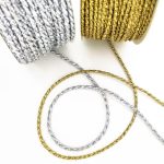 Шнур кручений металізований 3 мм, золото/срібло, Pega - Зображення 3