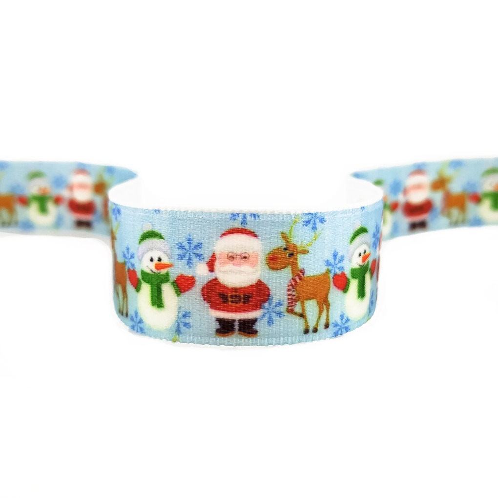 str-10 стрічка атласна олень сніговик Санта