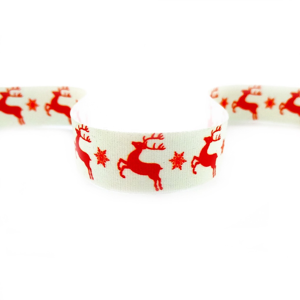 str-107 стрічка друк олені червоні