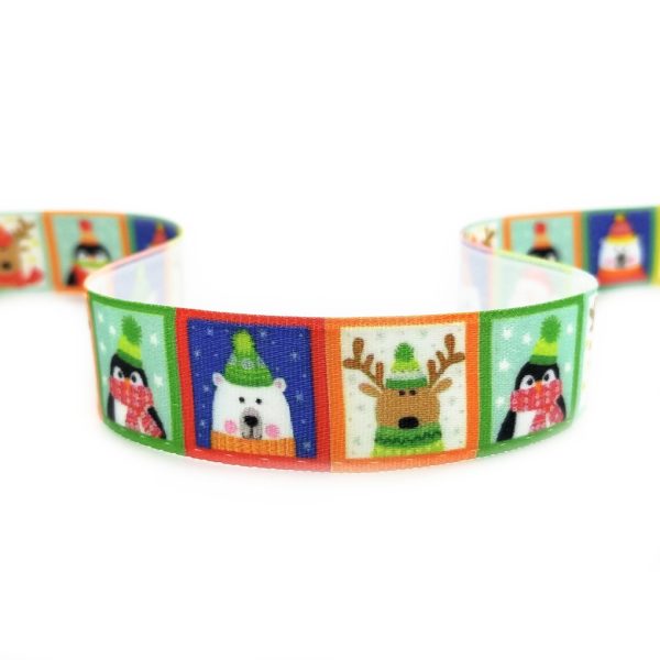 стрічка атласна олень пінгвін ведмідь