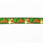Стрічка новорічна атласна 356 олень, ялинка, Санта, сніговик - Зображення 2