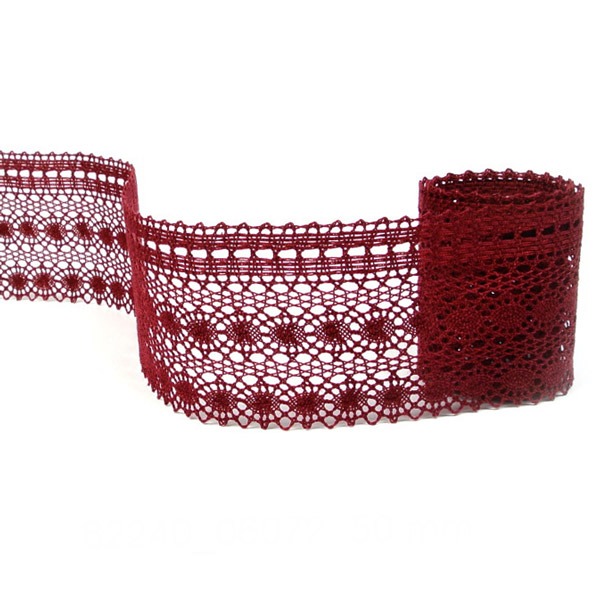 82240_06072,-50-mm Мереживо 82240 072, бордовий, 50 мм - Зображення 1