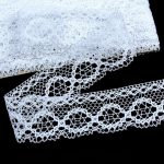 Мереживо 75065 10087, біле + срібло, 47 мм