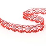 Мереживо 75133 015, біле + червоне, 19 мм