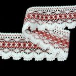 Мереживо 75335 027, біле/рожеве, 75 мм