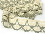 Мереживо 75532 137, суровий + сірий, 65 мм