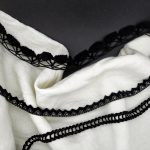 Оксамитове (бархатне) мереживо 64/10-30, чорне, 20 мм - Зображення 3