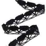 Оксамитове (бархатне) мереживо 521/30, чорне, 40 мм