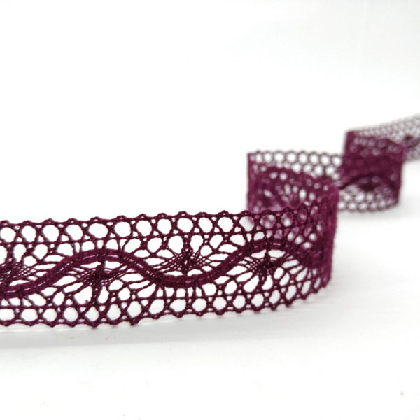 75577-018 Мереживо 75577 018, фіолетовий, сливовий, 25 мм - Зображення 1