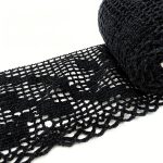 Оксамитове (бархатне) мереживо 888/30, чорне, 140 мм - Зображення 2
