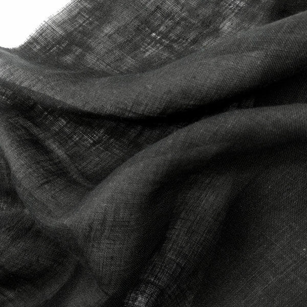 Лляна тканина 06с346/147 чорна, сорочкова тонка