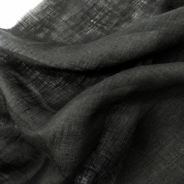 06с346-147 Лляна тканина 06с346/147 чорна, сорочкова тонка - Зображення 1