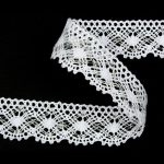 Мереживо 82231 10087, біле + срібло, 32 мм