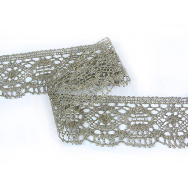 82339_21396-1 Мереживо 82339 21396, льон сірий, 58 мм - Зображення 1