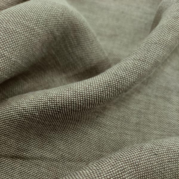 2193-1 Лляна тканина 2193 коричнево-бежеве переплетення, Італія - Зображення 1