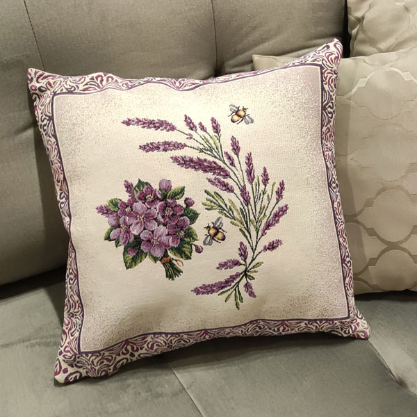 5148 Декоративна гобеленова наволочка на подушку NP33, лаванда - Зображення 1