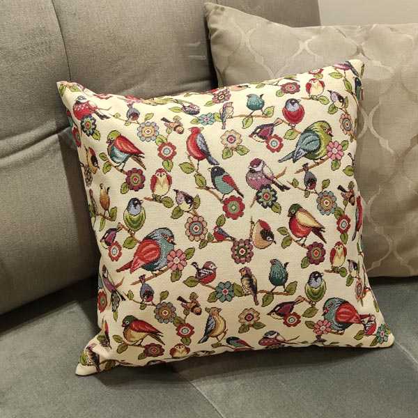 5197 Декоративна гобеленова наволочка на подушку NP35, пташки - Зображення 1