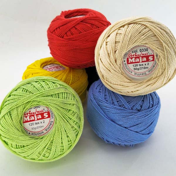 maya5-2 Ariadna Maja 5 нитки для змережування та вишивки, 210 м, Польща - Зображення 1