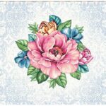 Заготовка для наволочки з гобелену "Рожева квітка", 45*45см, Іспанія