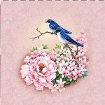 Заготовка для наволочки з гобелену "Рожева квітка з ластівками", 45*45см, Іспанія